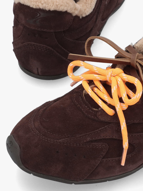 MYR-AA Brown Suede Shearling Low Top Trainers