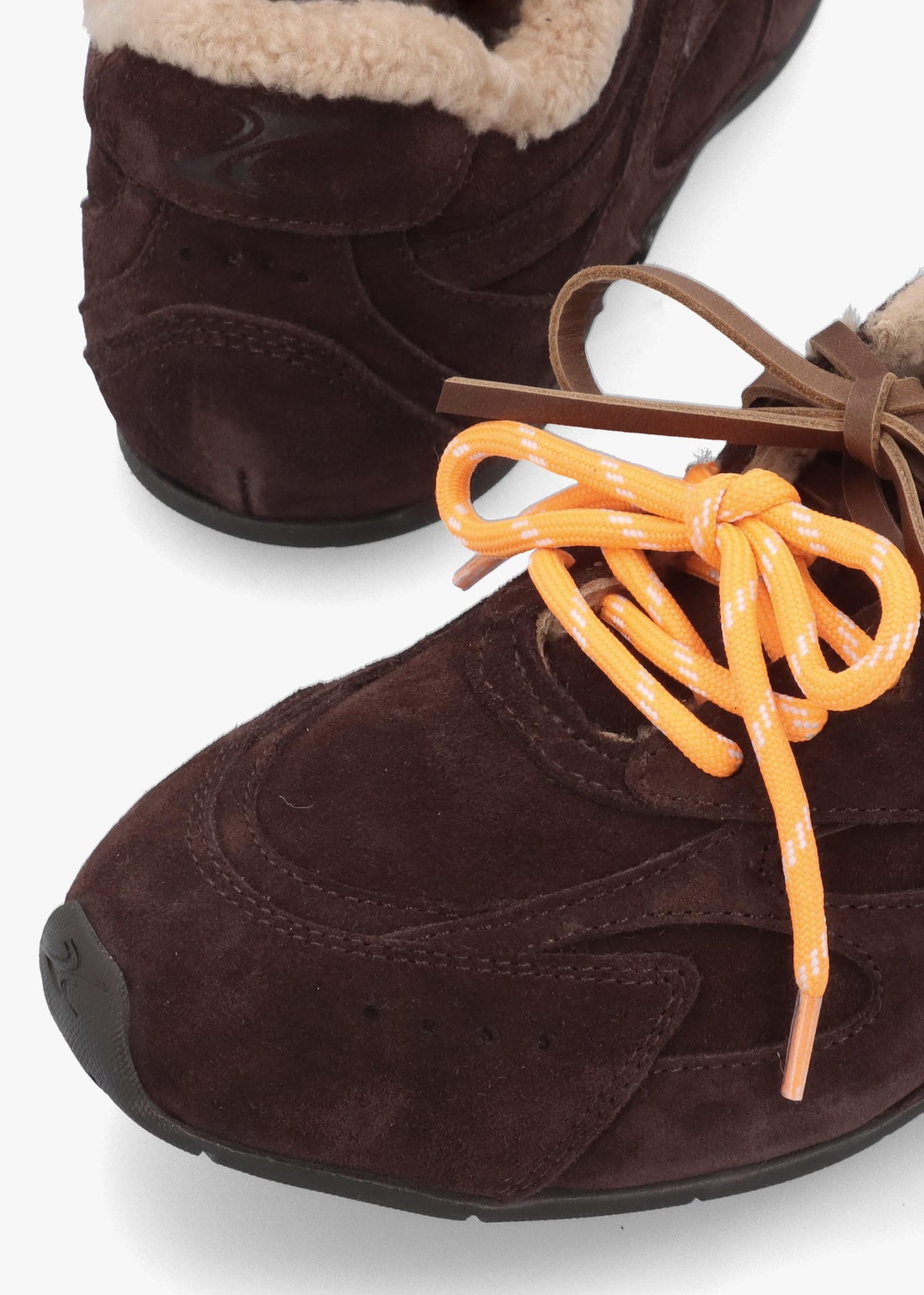 MYR-AA Brown Suede Shearling Low Top Trainers