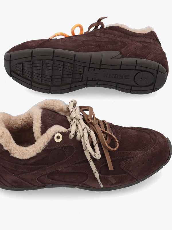 MYR-AA Brown Suede Shearling Low Top Trainers