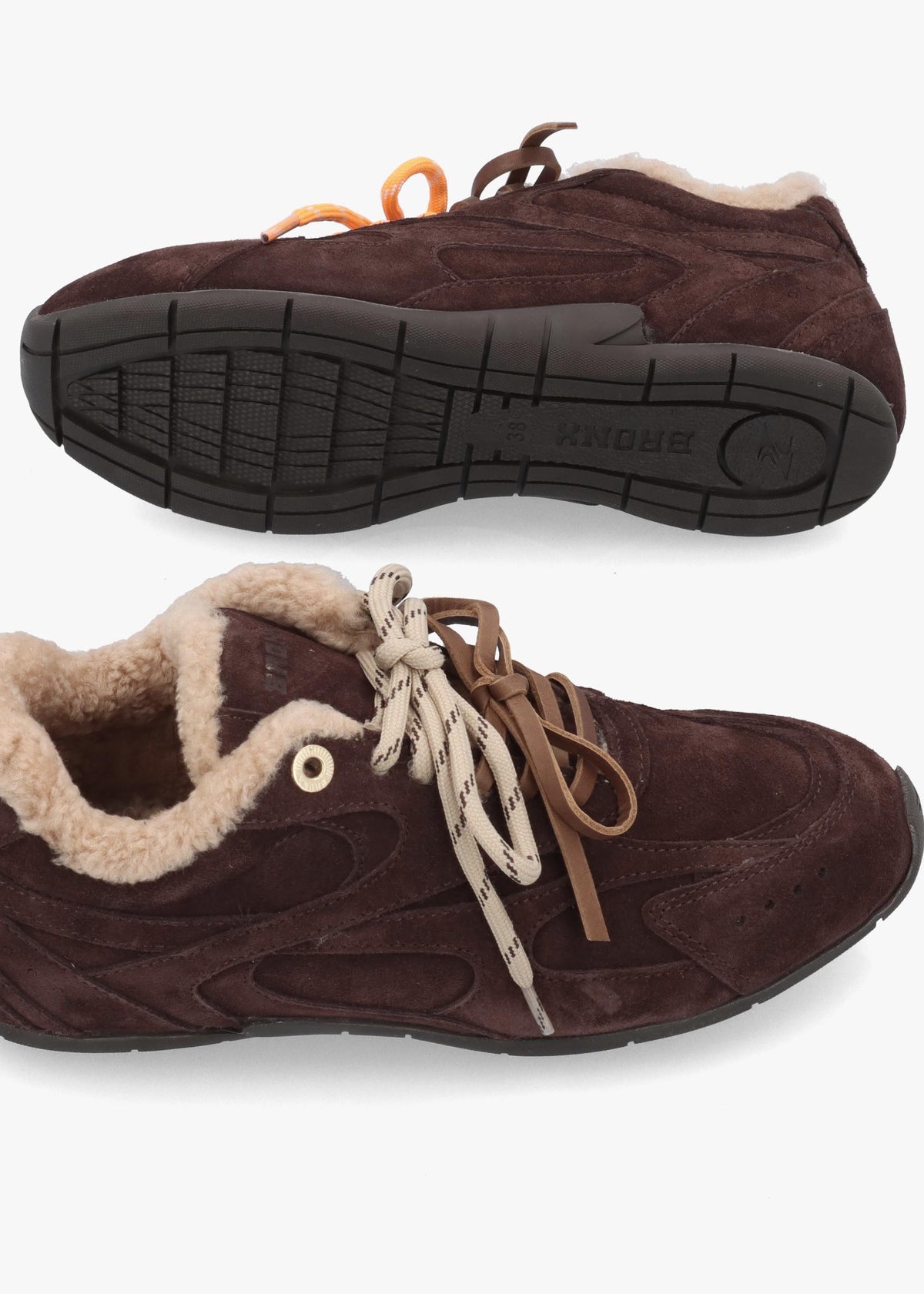 MYR-AA Brown Suede Shearling Low Top Trainers