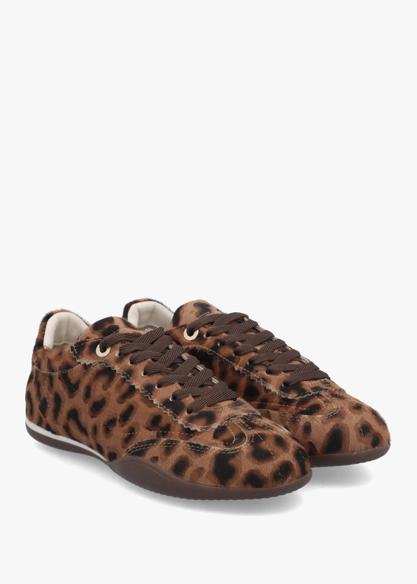 Bronx PARK-ERR Leopard Calf Hair Low Profile Trainers