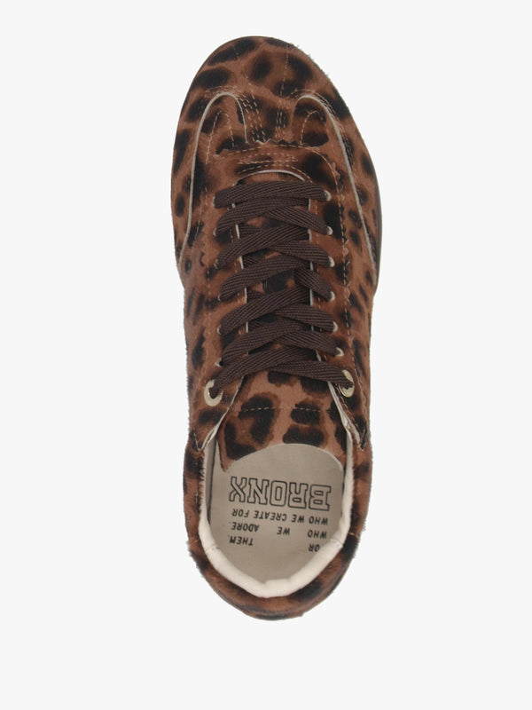 Bronx PARK-ERR Leopard Calf Hair Low Profile Trainers