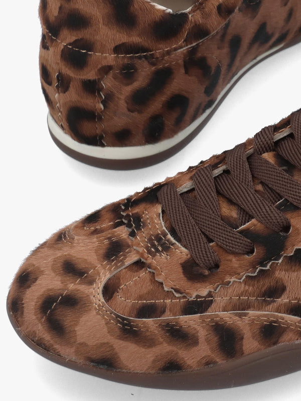 Bronx PARK-ERR Leopard Calf Hair Low Profile Trainers
