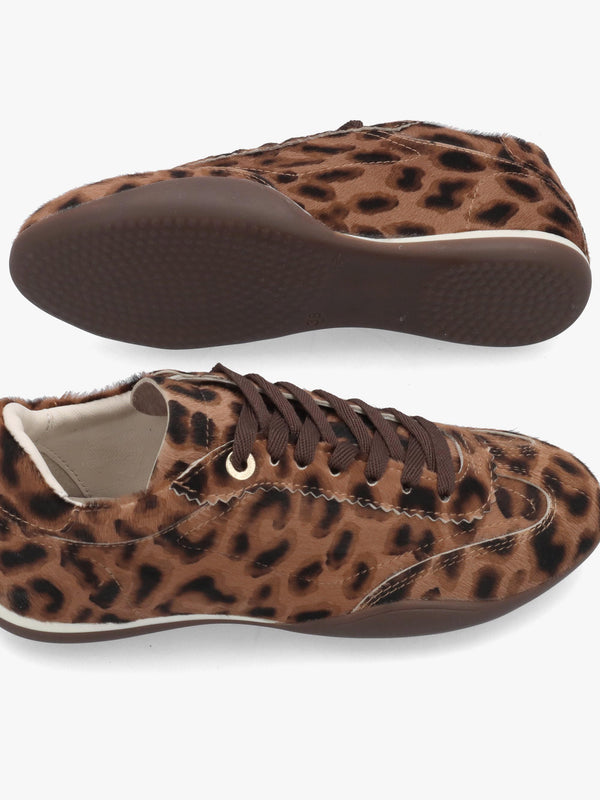 Bronx PARK-ERR Leopard Calf Hair Low Profile Trainers