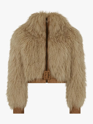 CHARLOTTE SIMONE Bambi Biscuit Mongolian Lambswool Jacket