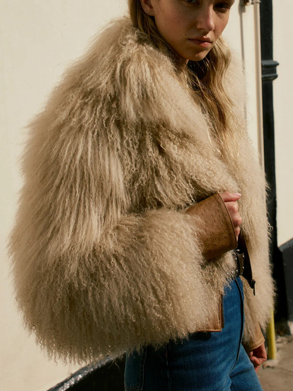 Bambi Biscuit Mongolian Lambswool Jacket