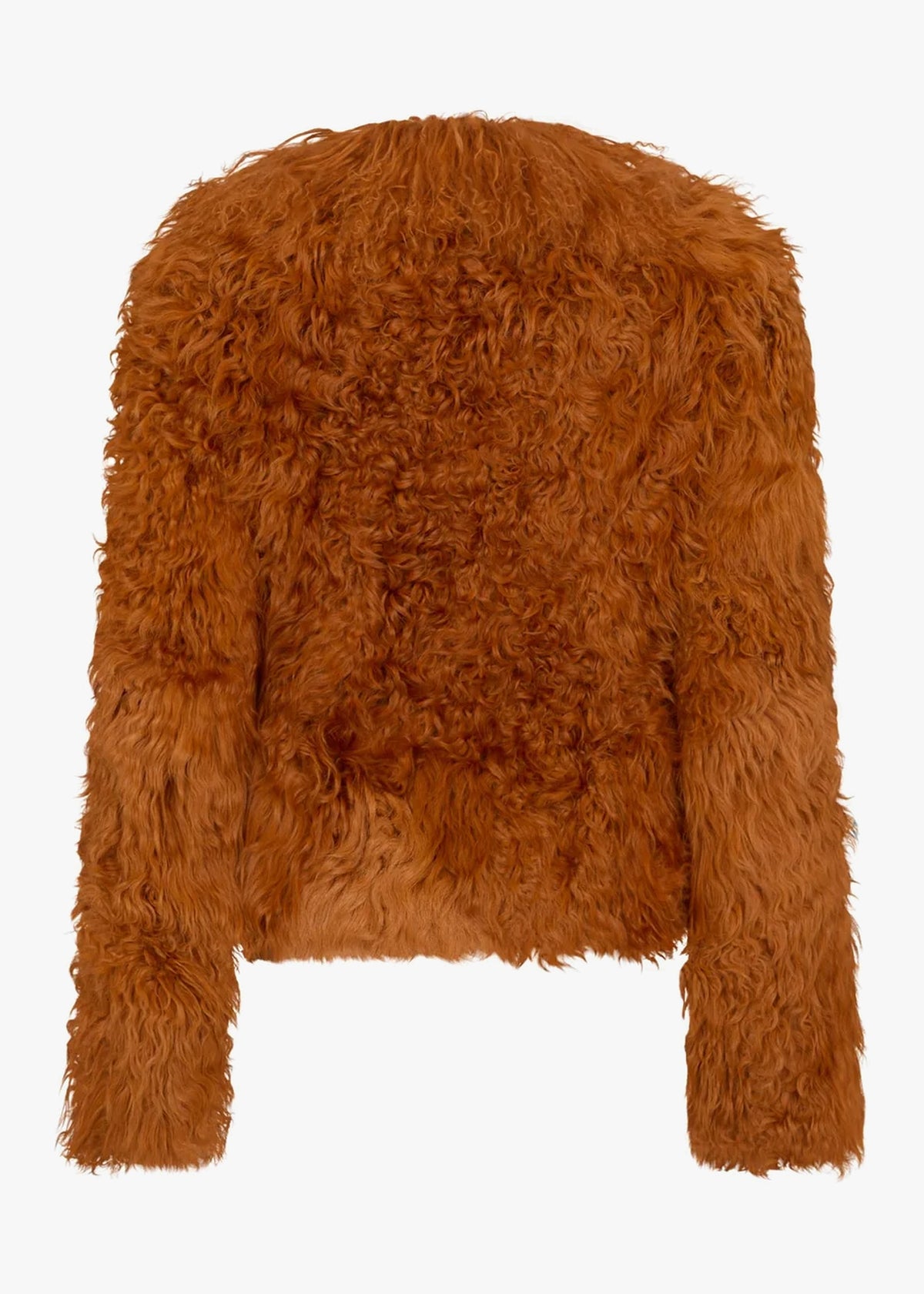 Clementine Cinnamon Shearling Lambswool Trim Jacket