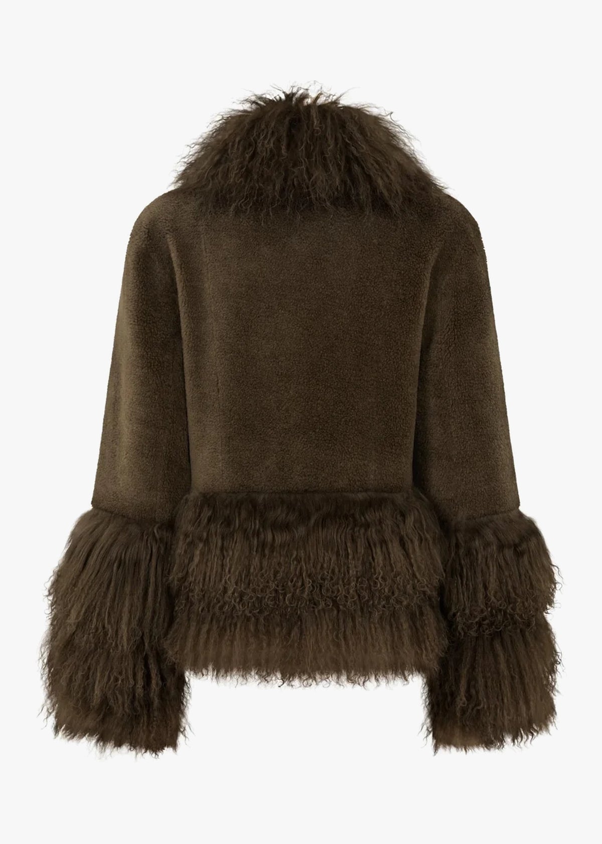 Clover Khaki Wool Lambswool Trim Jacket