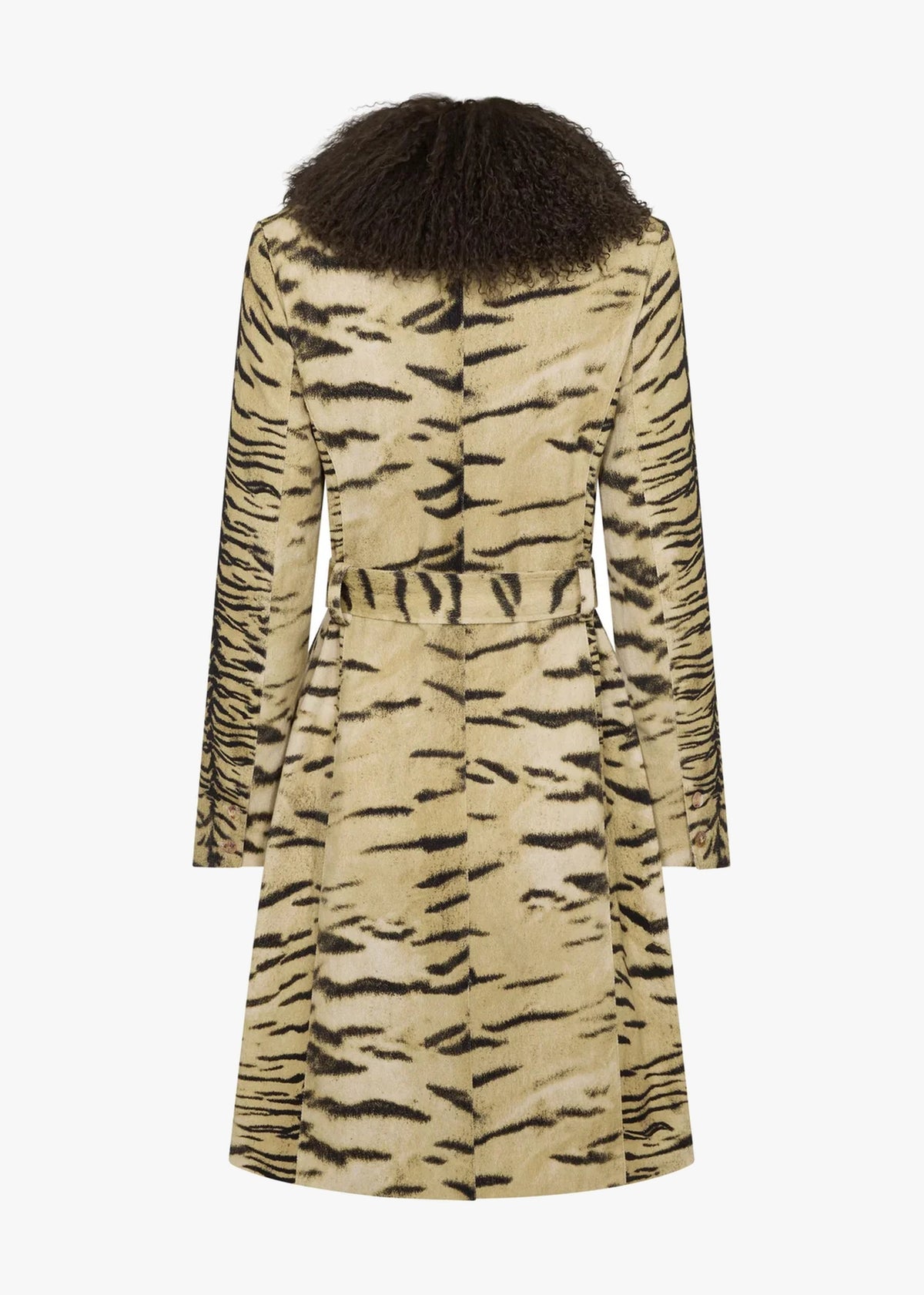 Roxanne Exotic Cotton Longline Lambswool Trim Jacket