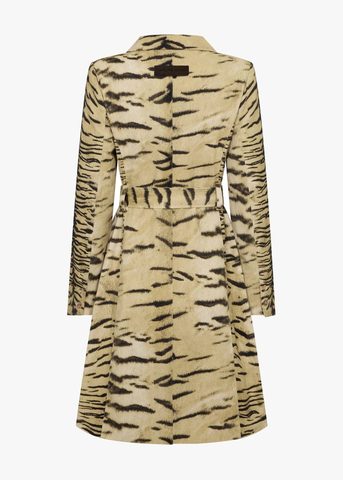 Roxanne Exotic Cotton Longline Lambswool Trim Jacket