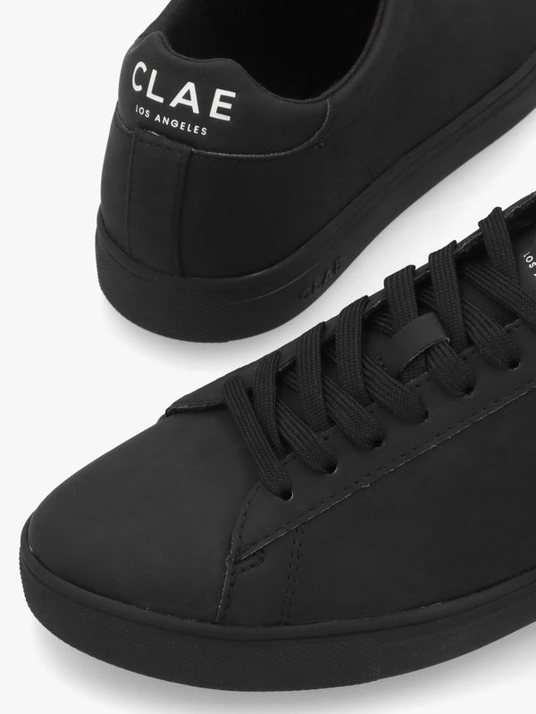 Clae Unisex Bradley Apple Triple Black Leather Trainers