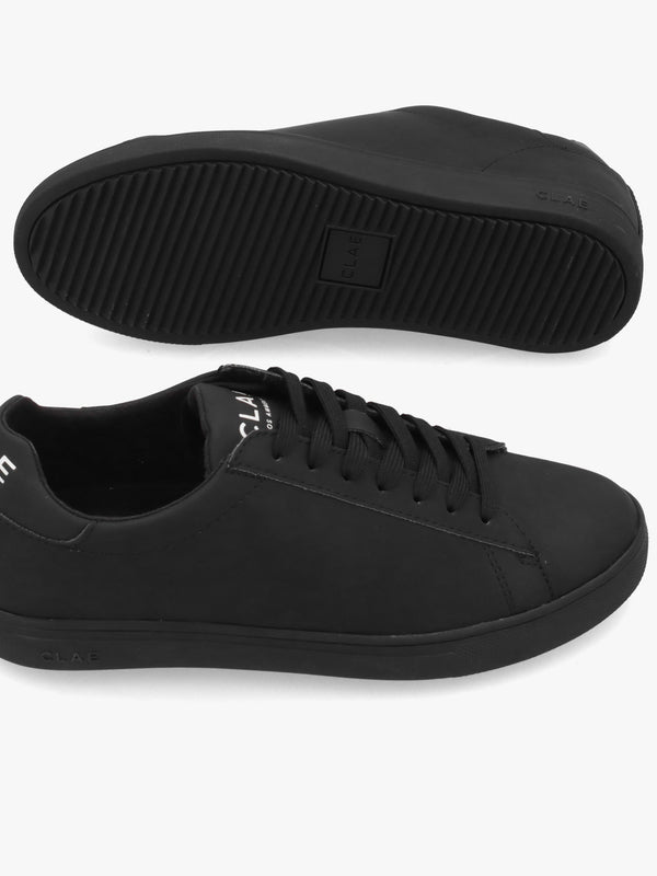 Clae Unisex Bradley Apple Triple Black Leather Trainers