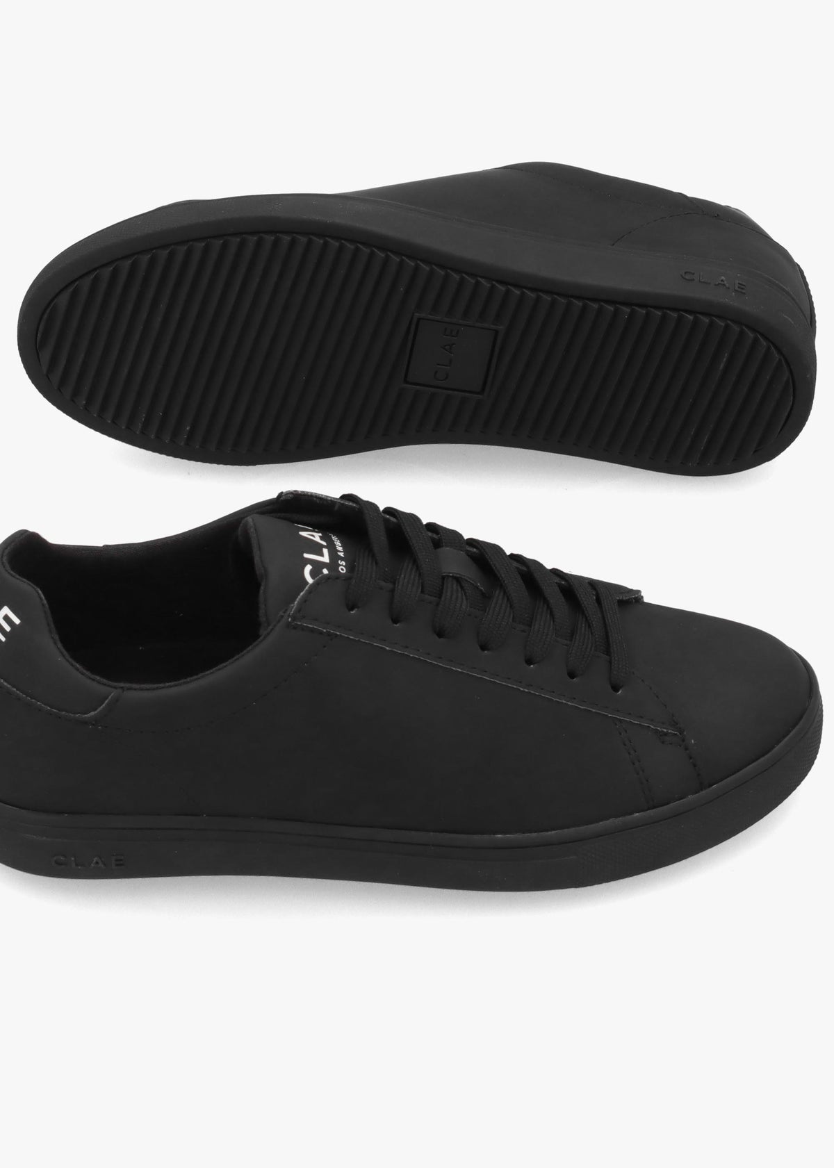 Clae Unisex Bradley Apple Triple Black Leather Trainers