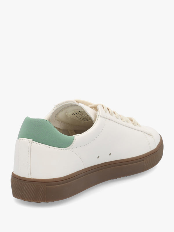 Clae Unisex Bradley Off White Basil Leather Trainers
