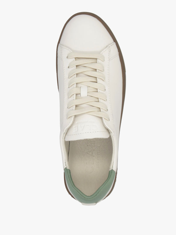 Clae Unisex Bradley Off White Basil Leather Trainers
