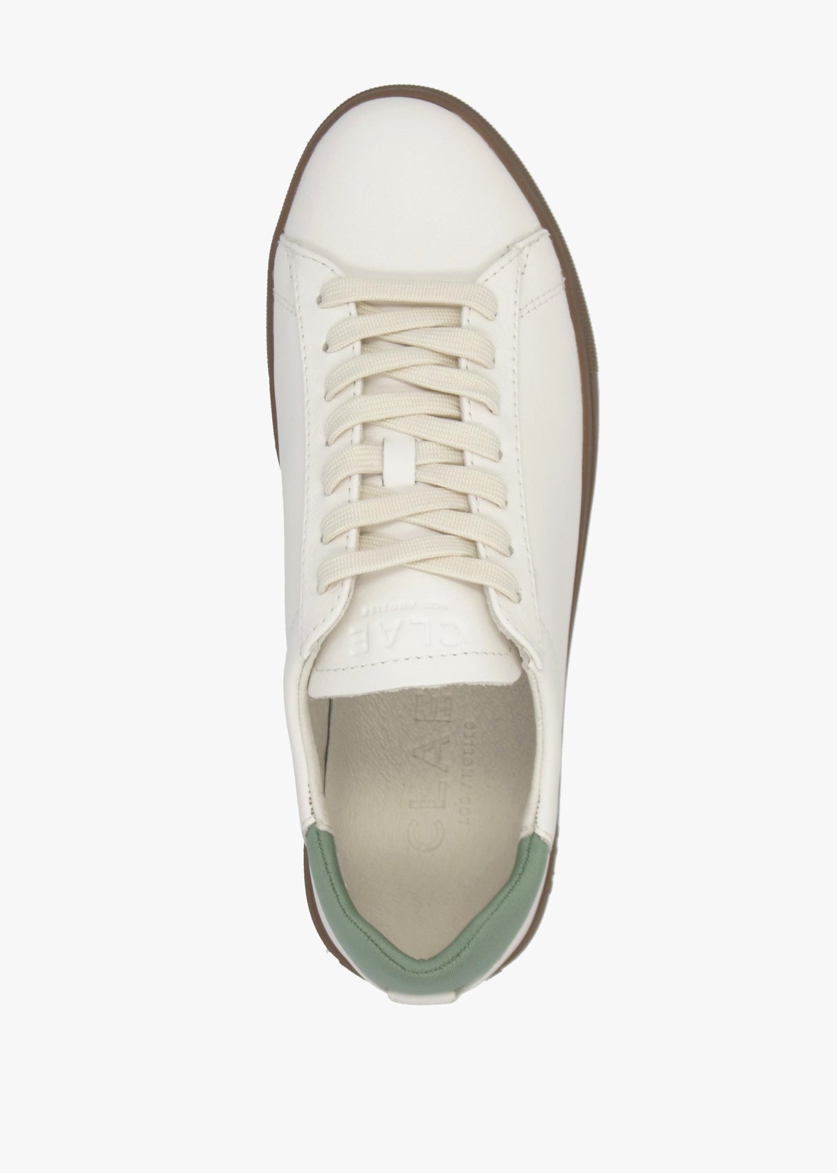 Clae Unisex Bradley Off White Basil Leather Trainers