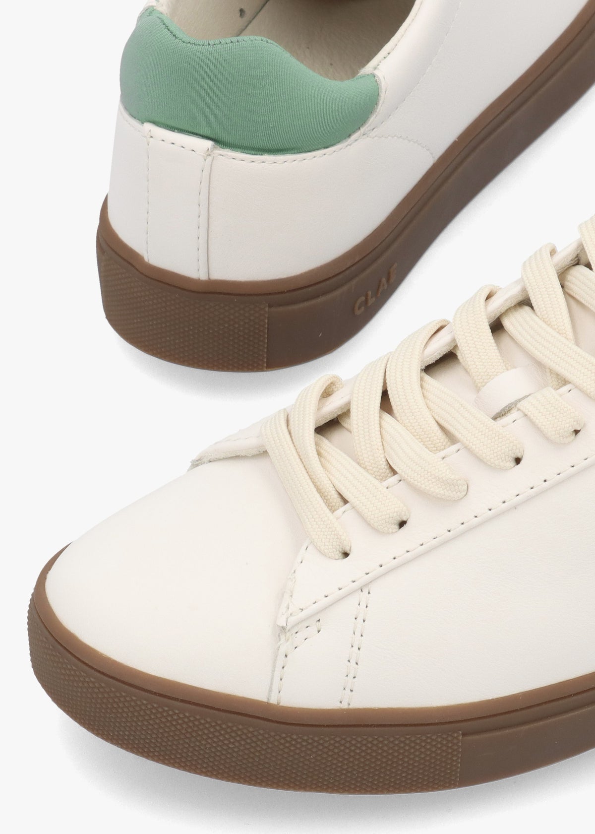 Clae Unisex Bradley Off White Basil Leather Trainers