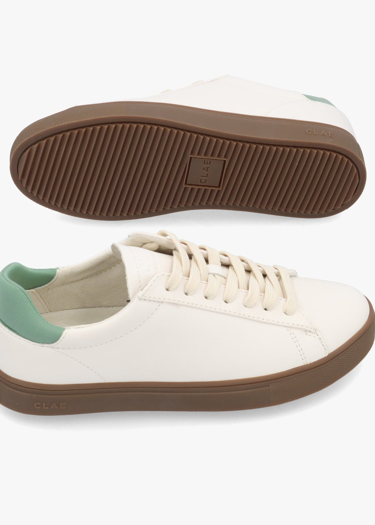 Clae Unisex Bradley Off White Basil Leather Trainers