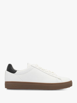 Clae Women's Bradley White Black Leather Trainers