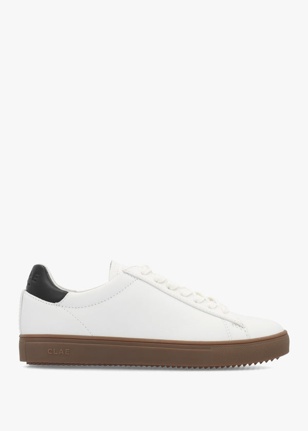 Clae Women's Bradley White Black Leather Trainers
