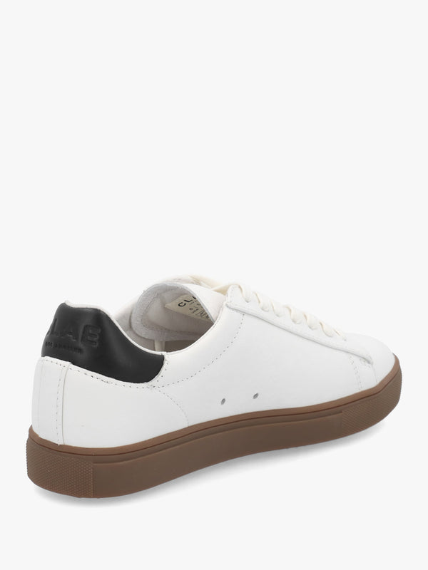 Clae Women's Bradley White Black Leather Trainers