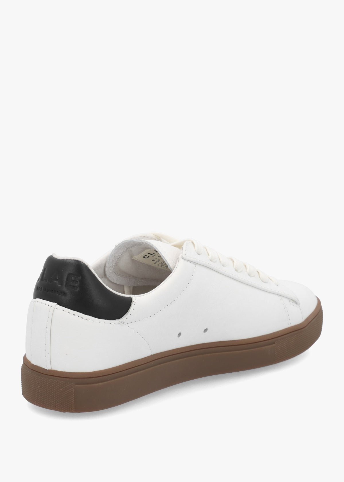 Clae Women's Bradley White Black Leather Trainers