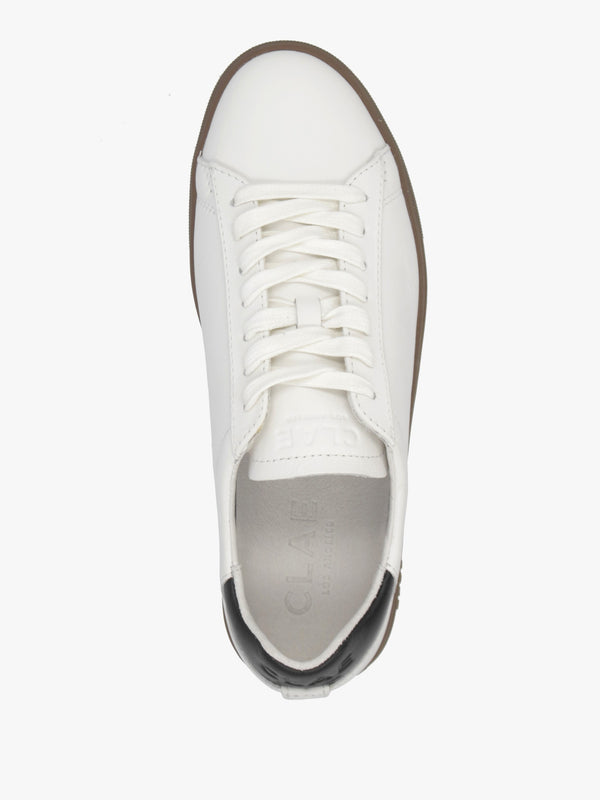 Clae Women's Bradley White Black Leather Trainers