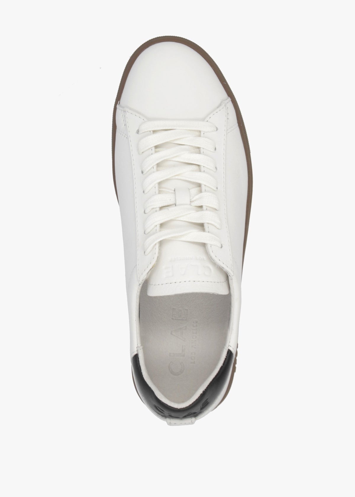 Clae Women's Bradley White Black Leather Trainers