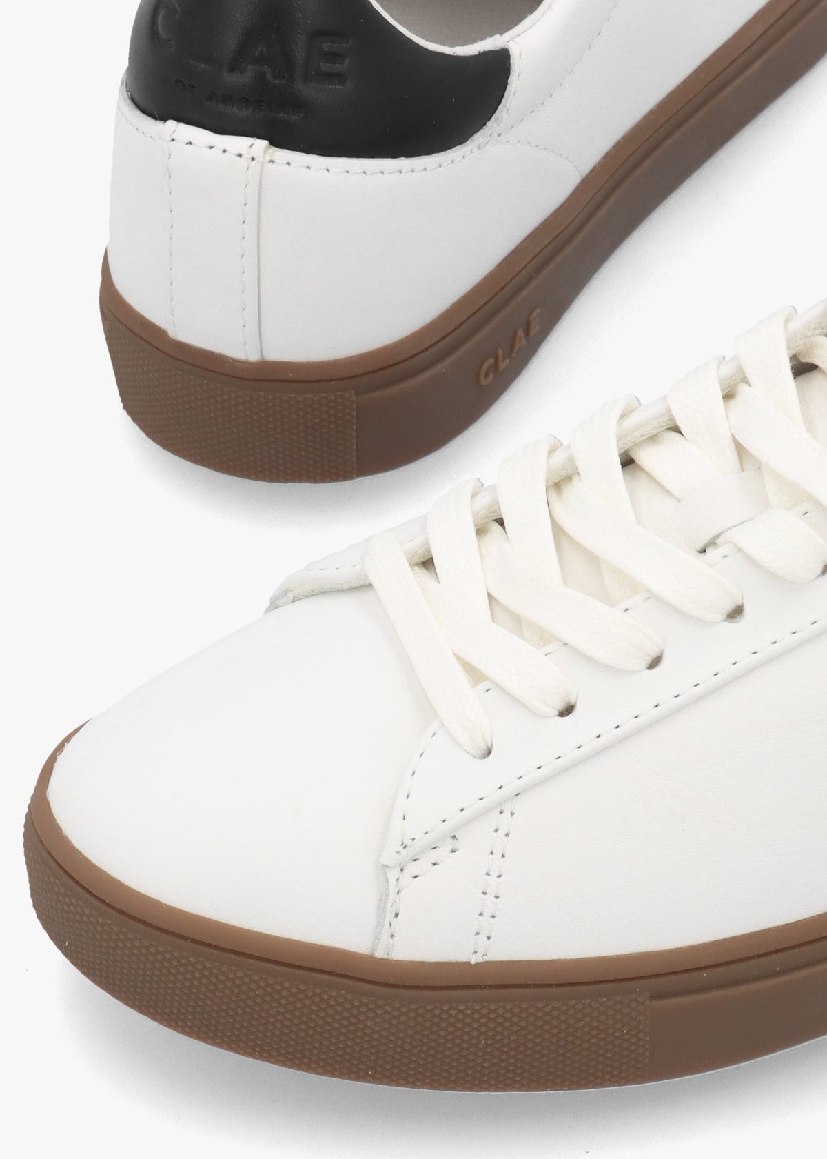 Clae Women's Bradley White Black Leather Trainers