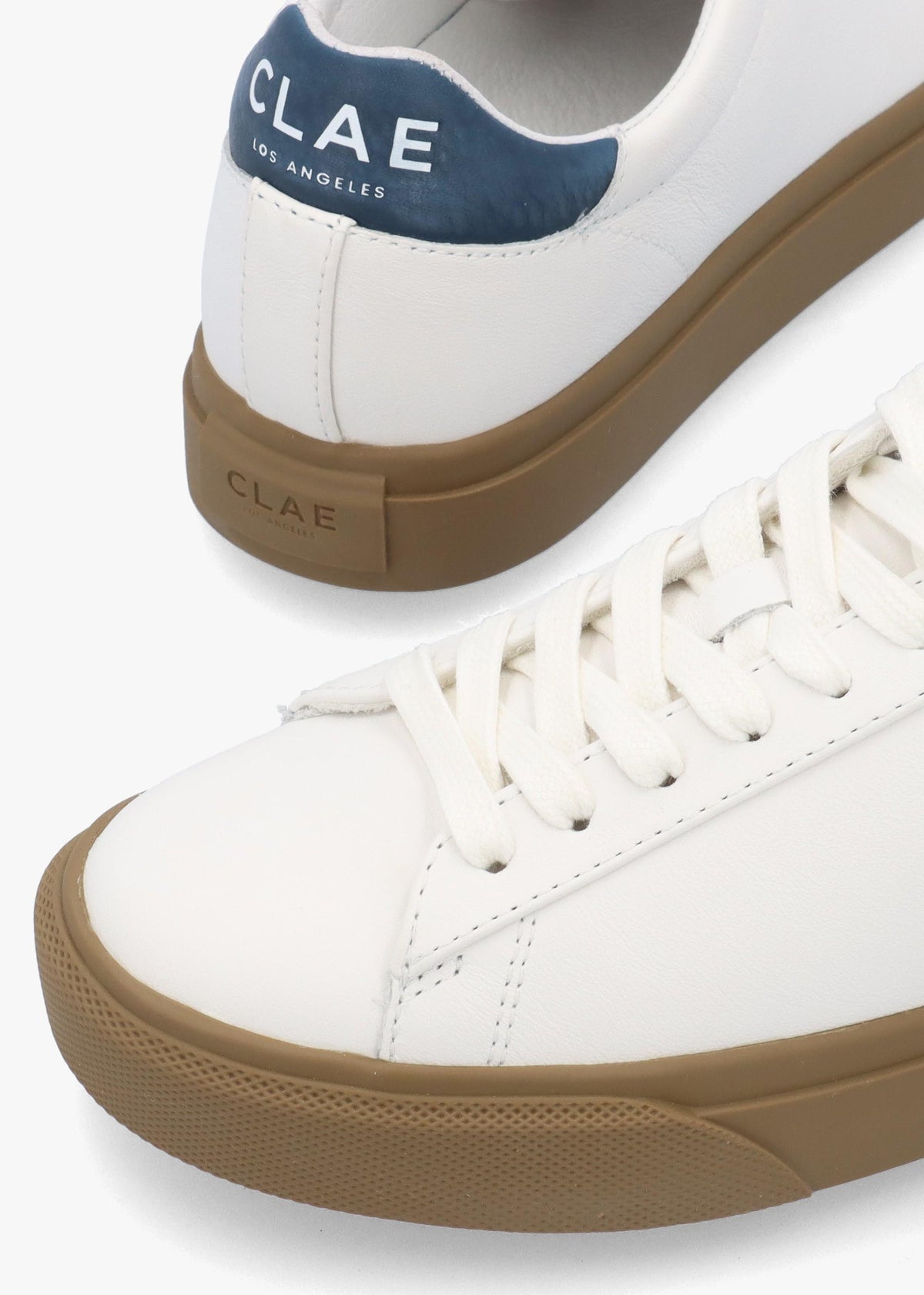 Clae Women’s Bradley Venice White Leather Denim Trainers