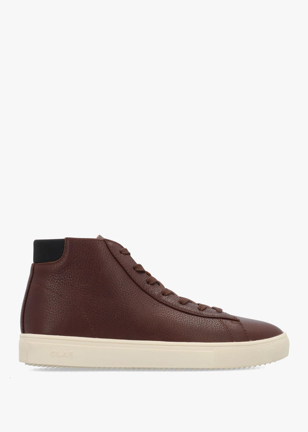 Clae Women's Brown Leather High Top Trainers