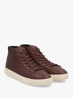 Clae Women's Brown Leather High Top Trainers