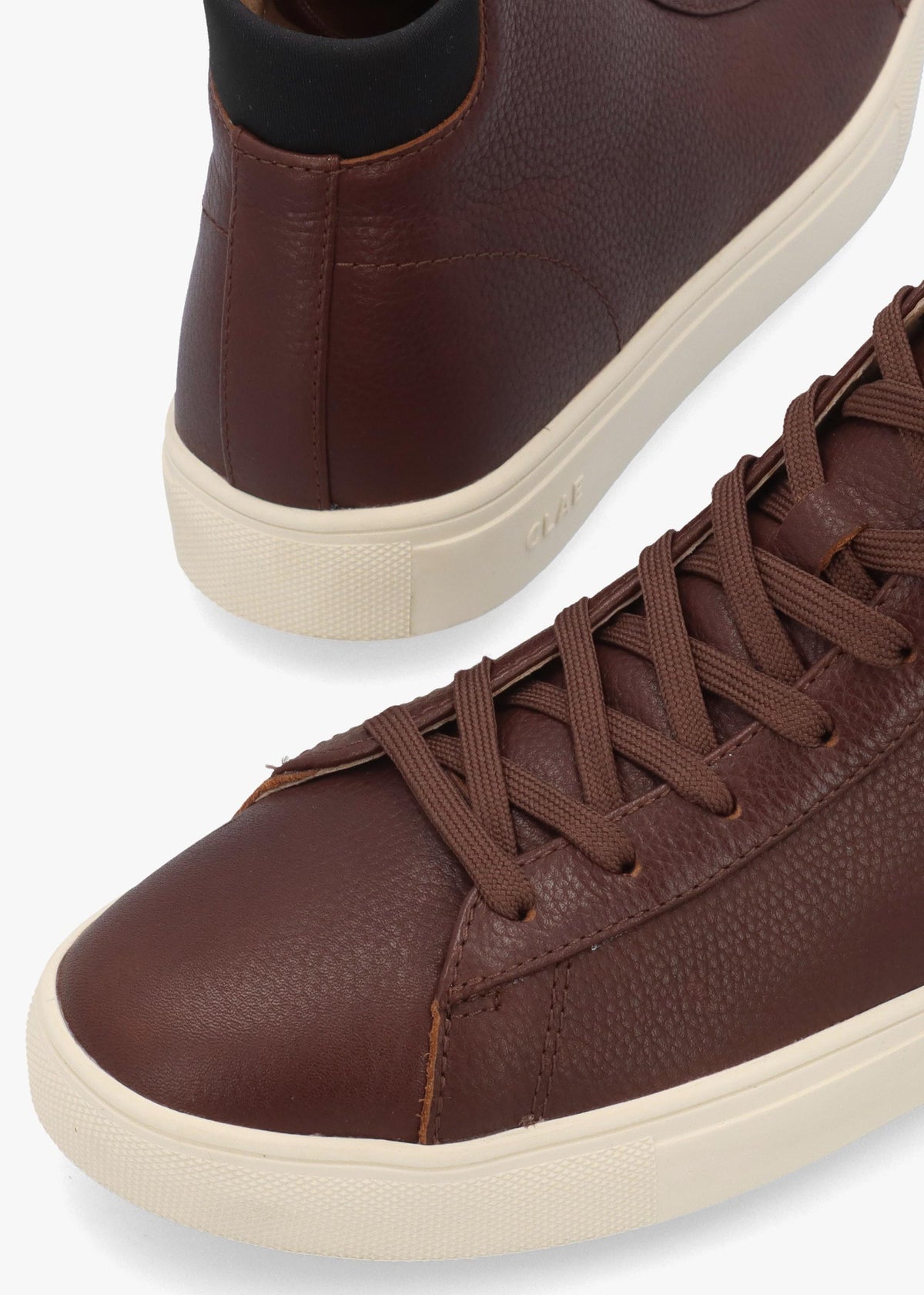 Clae Women's Brown Leather High Top Trainers