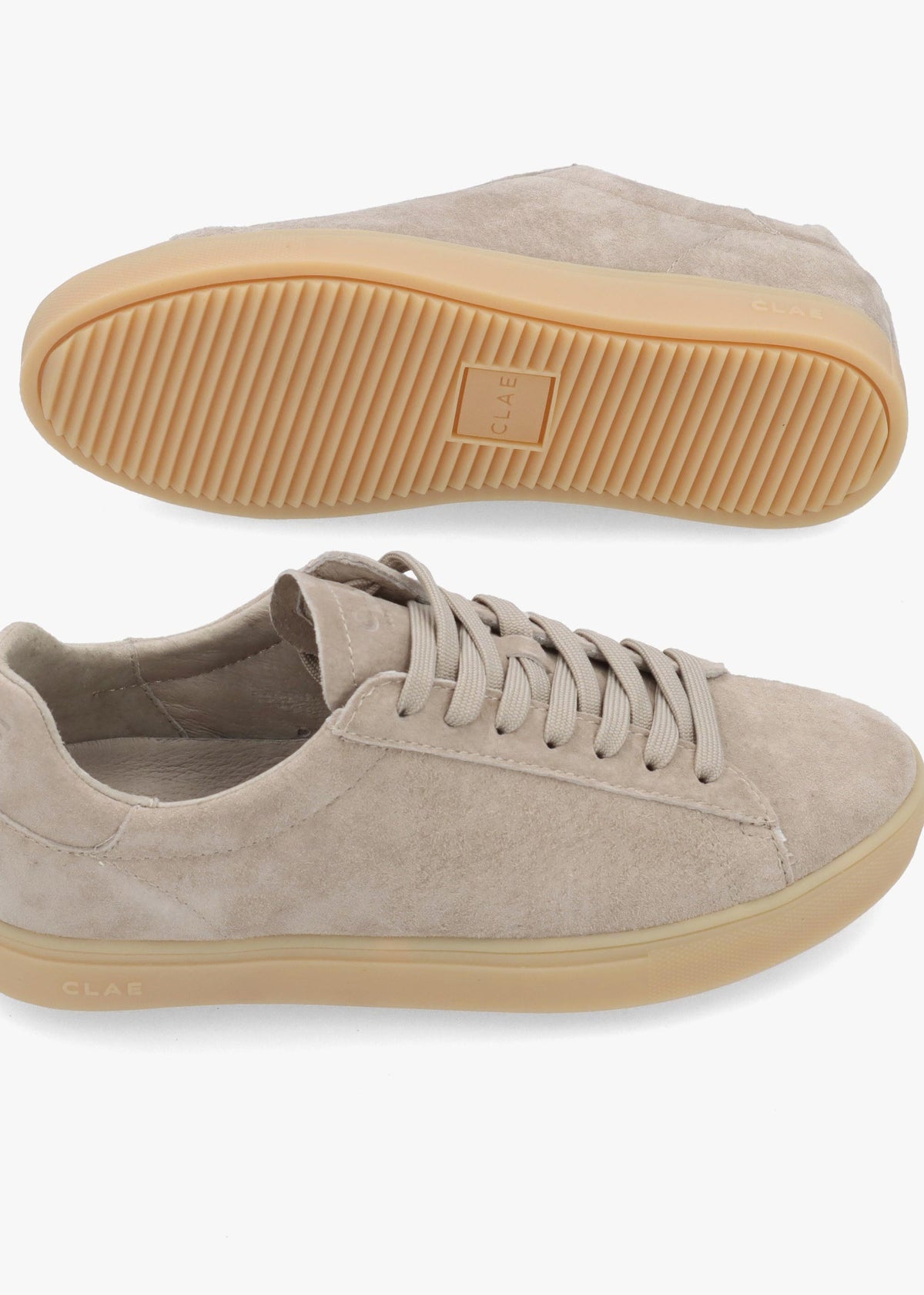 Clae Unisex Bradley Cashmere Light Natural Gum Suede Trainers