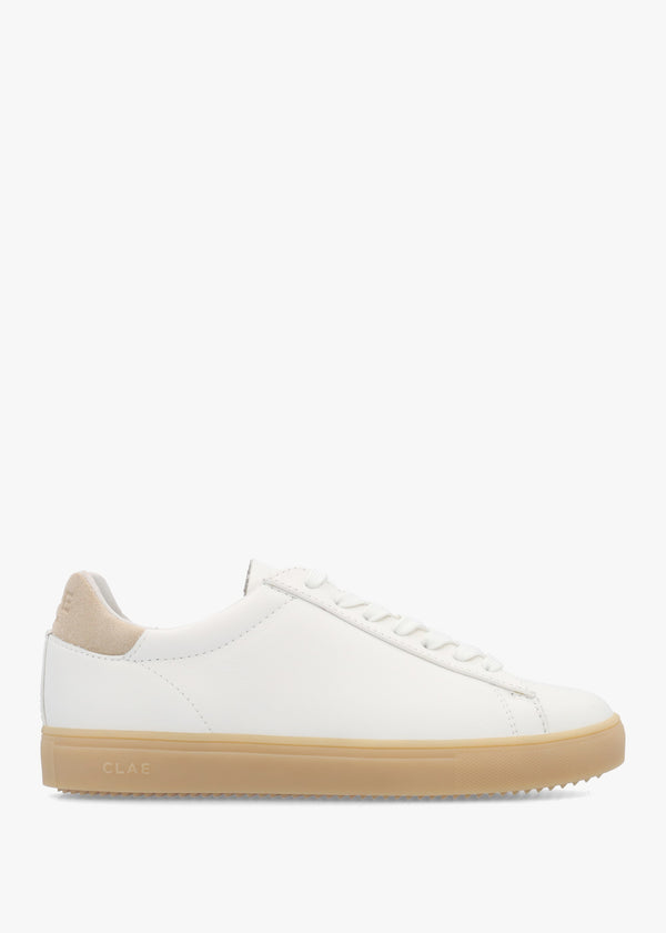 Clae Unisex Bradley White Light Natural Gum Suede Trainers