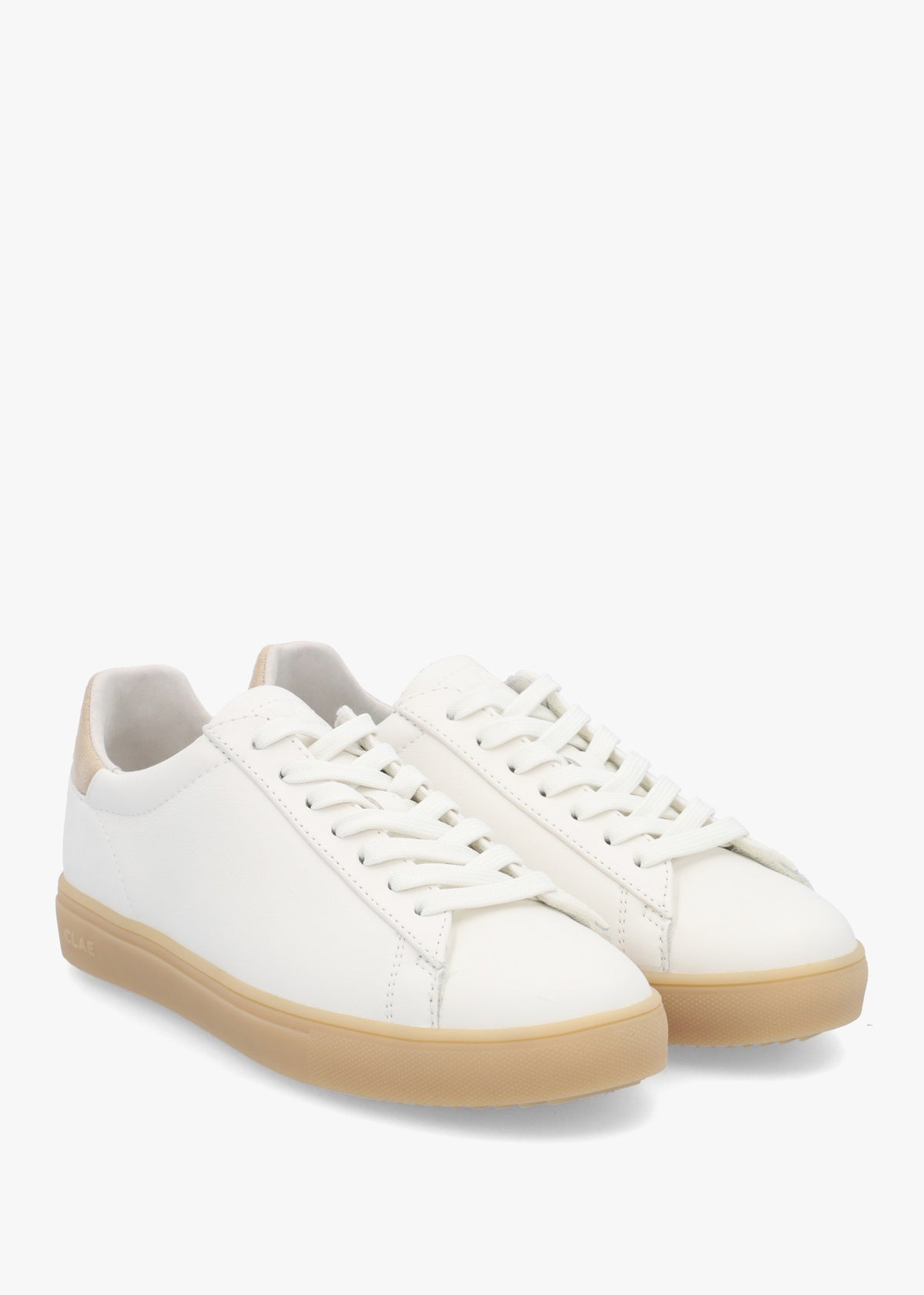 Clae Unisex Bradley White Light Natural Gum Suede Trainers