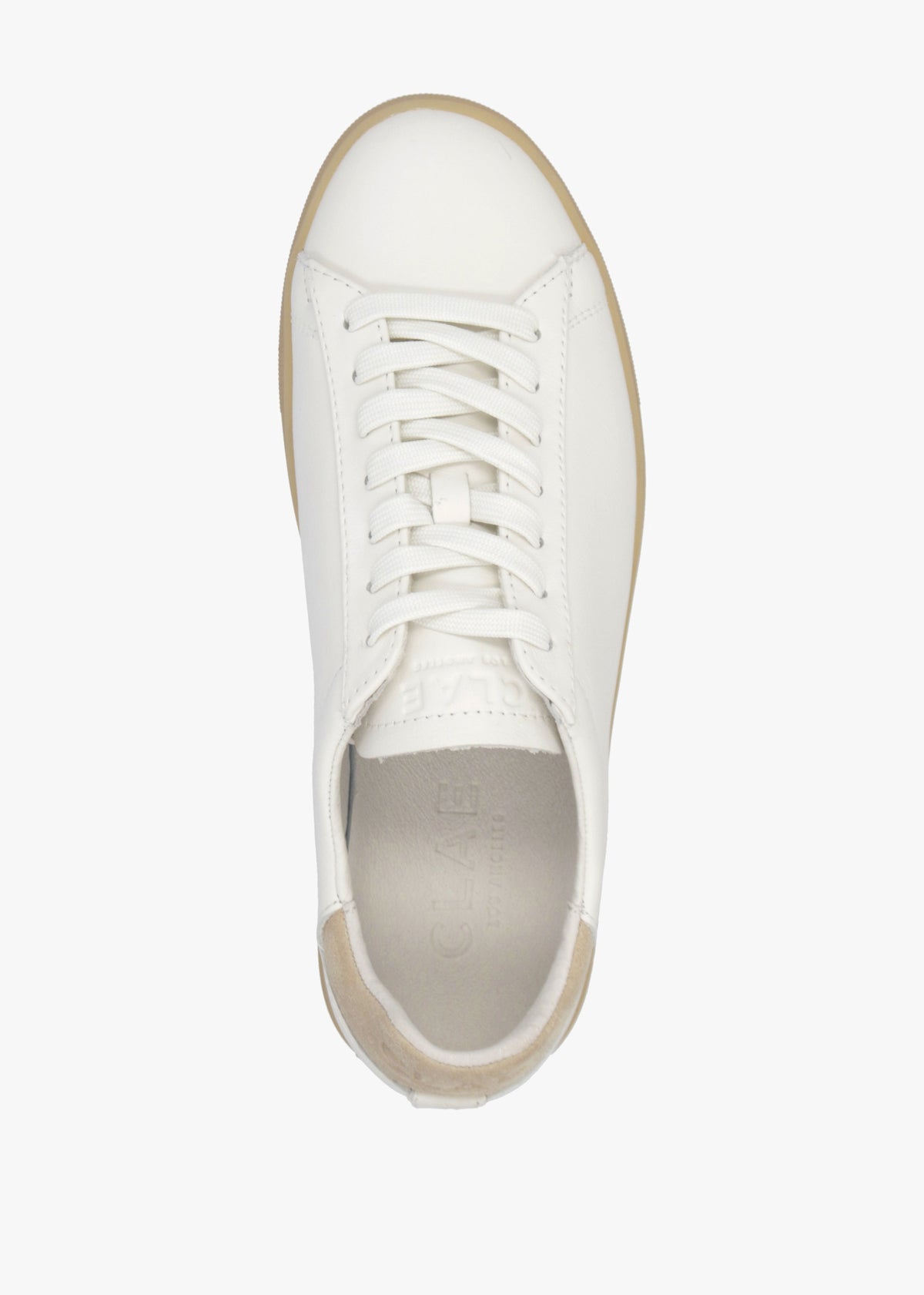 Clae Unisex Bradley White Light Natural Gum Suede Trainers