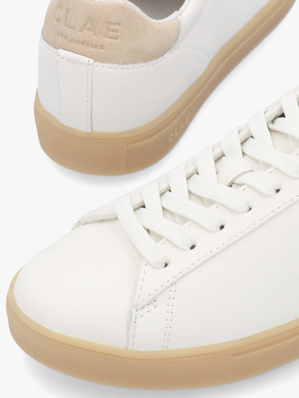 Clae Unisex Bradley White Light Natural Gum Suede Trainers