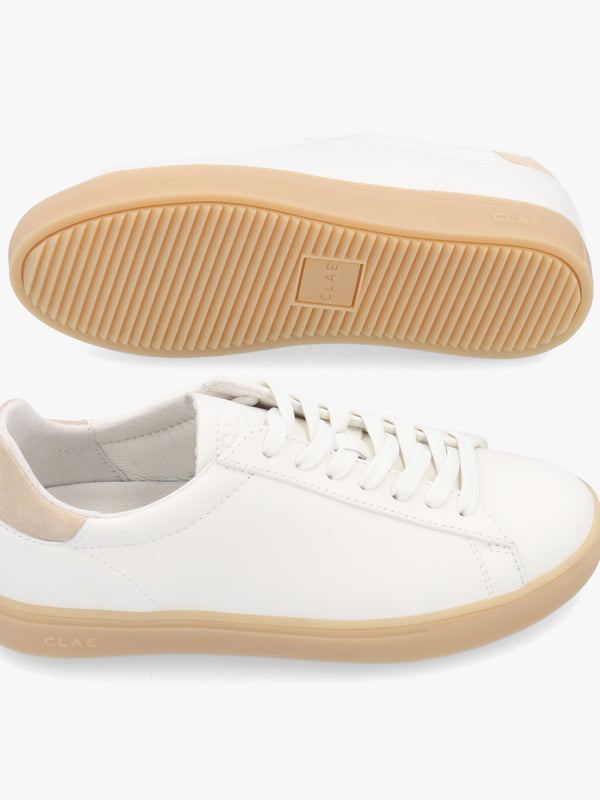 Clae Unisex Bradley White Light Natural Gum Suede Trainers