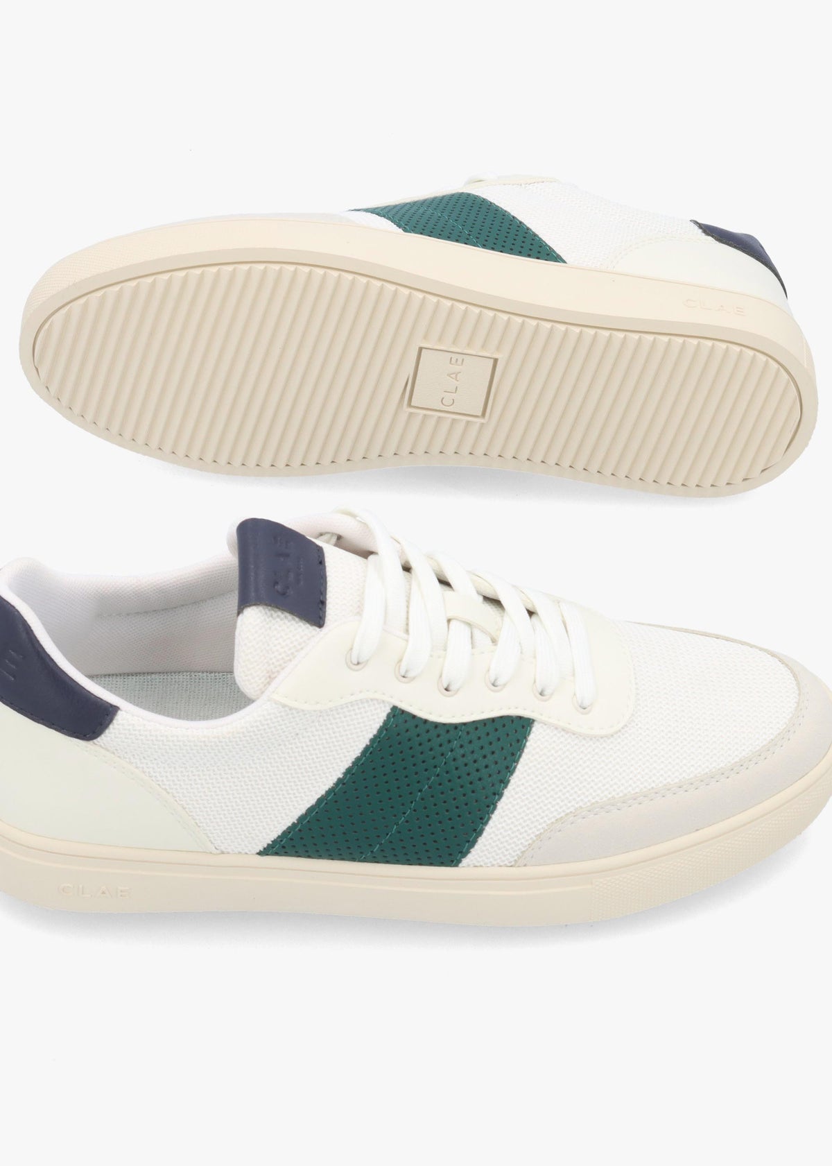 Clae Men's Davis White Cactus Green Navy Trainers