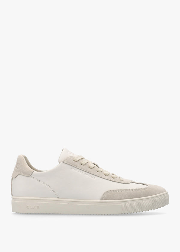 Clae Unisex Deane Triple Off White Leather Trainers
