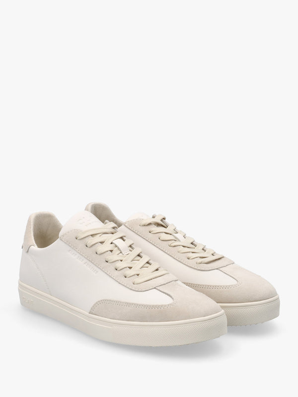 Clae Unisex Deane Triple Off White Leather Trainers