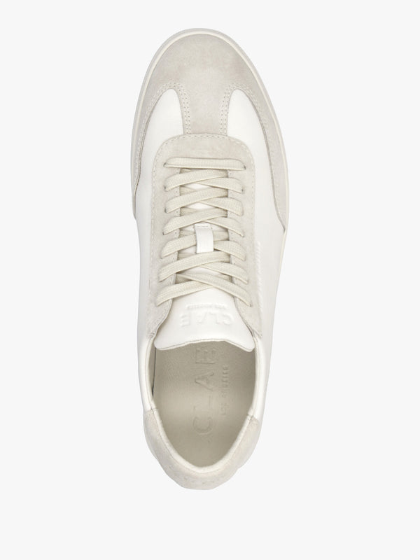 Clae Unisex Deane Triple Off White Leather Trainers