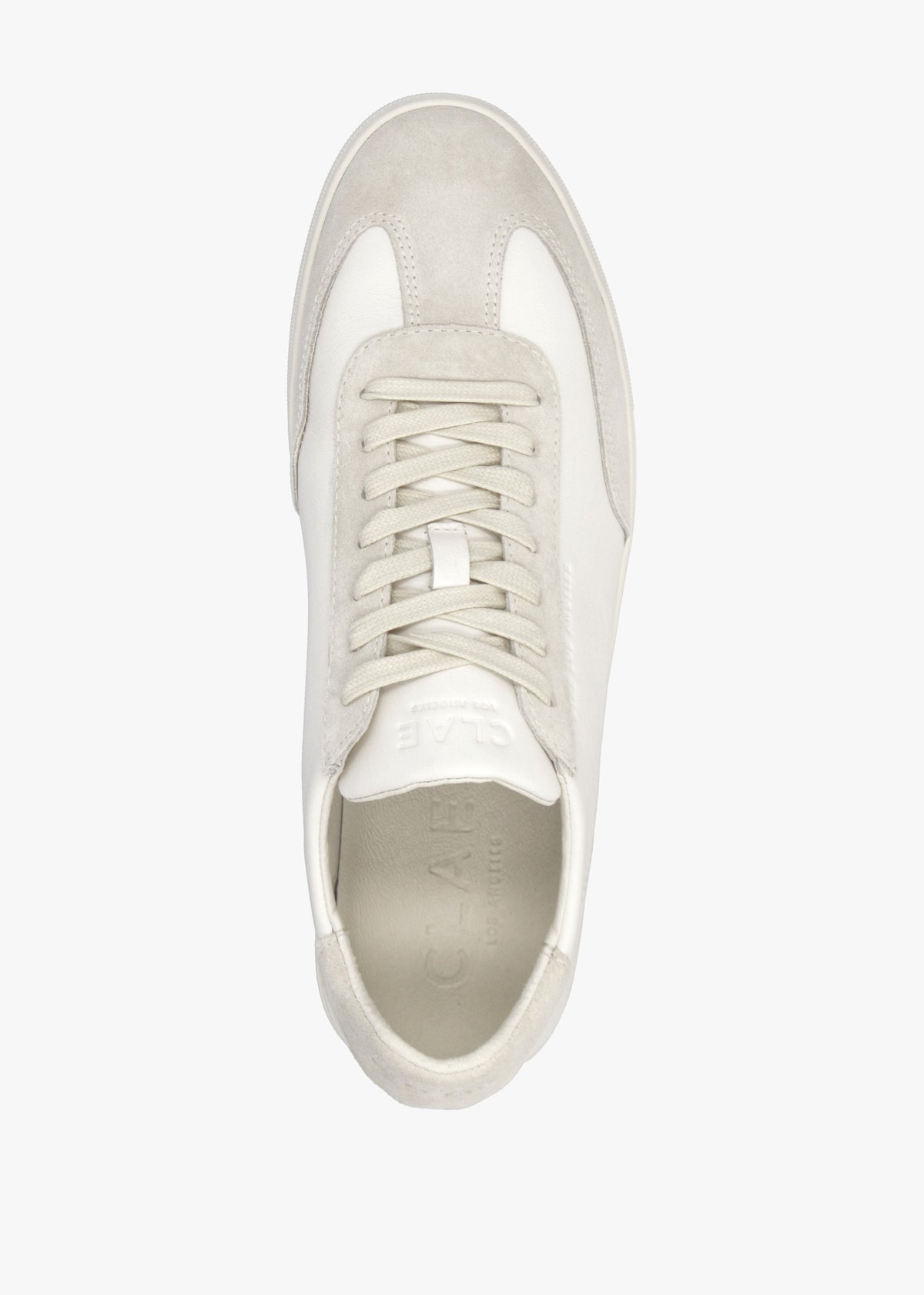 Clae Unisex Deane Triple Off White Leather Trainers