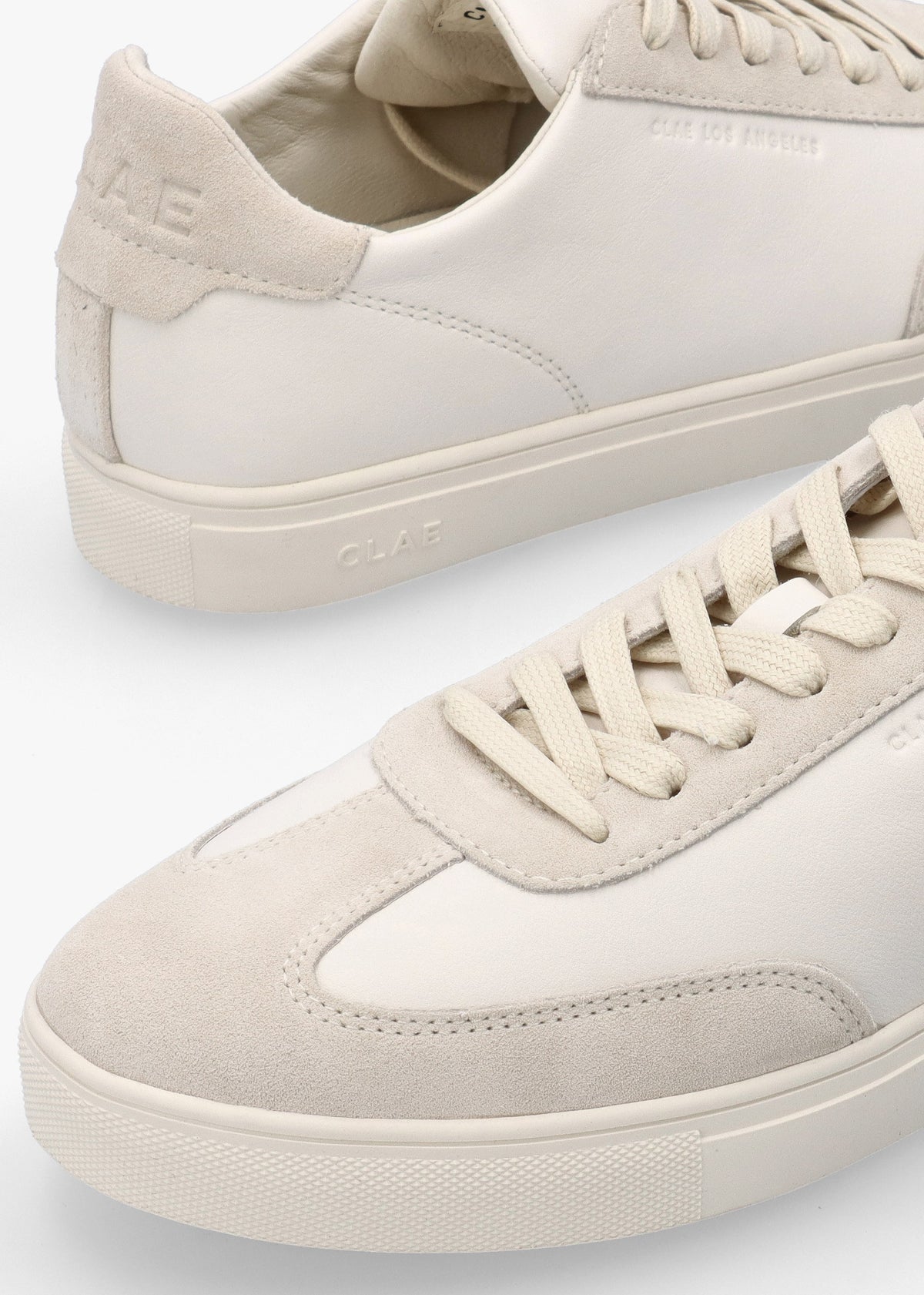 Clae Unisex Deane Triple Off White Leather Trainers