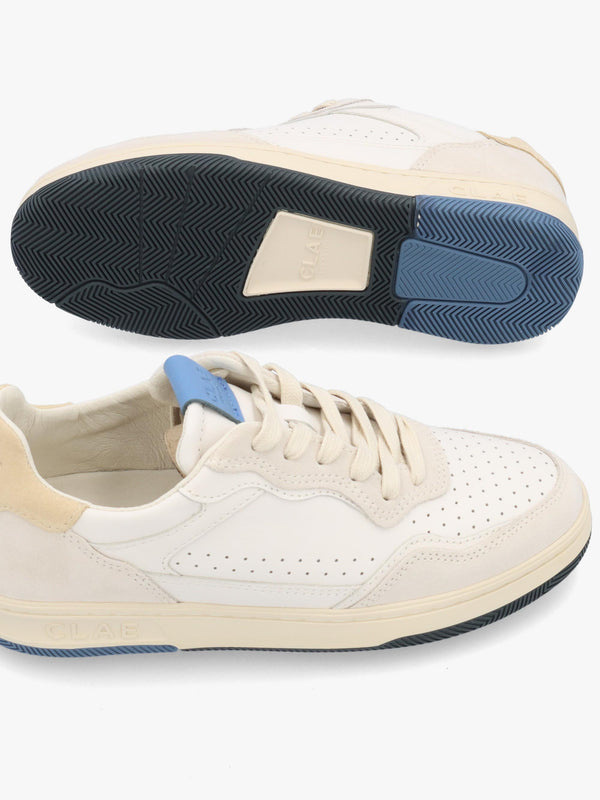 Clae Women’s Haywood Off White Pebbled Blue Trainers