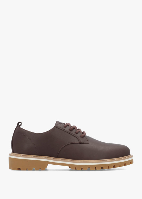 Clae Men's Logan Antique Brown Leather Lace Up Shoes