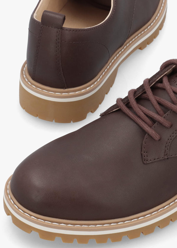 Clae Men's Logan Antique Brown Leather Lace Up Shoes