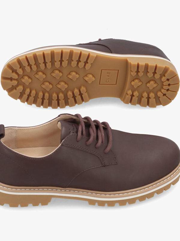 Clae Men's Logan Antique Brown Leather Lace Up Shoes