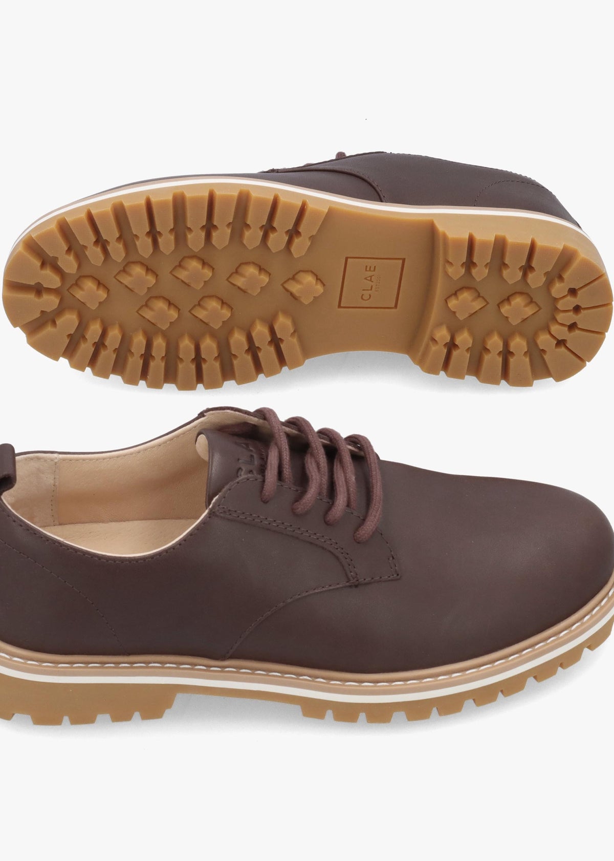 Clae Men's Logan Antique Brown Leather Lace Up Shoes